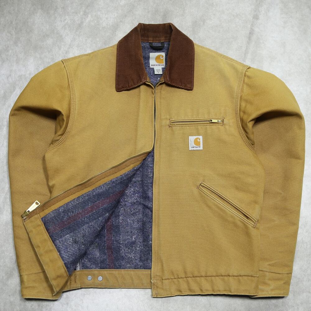 Vintage Carhartt J001 BRN Faded Brown Detroit Jacket Size Small - Picture 2 of 16